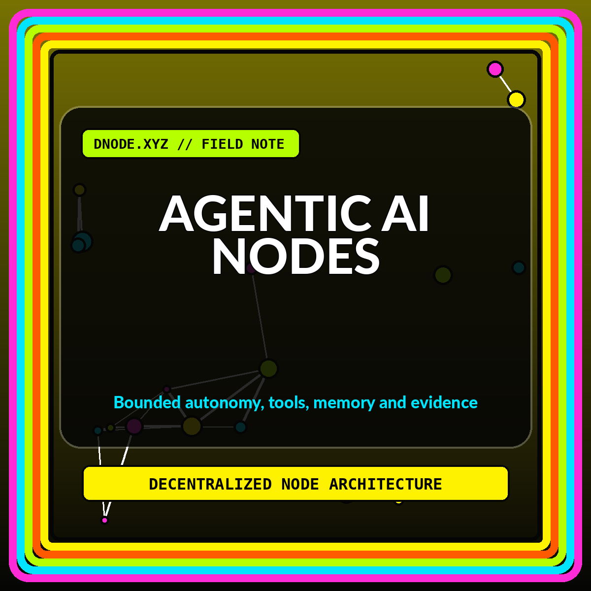 Neon network illustration for Agentic AI Nodes