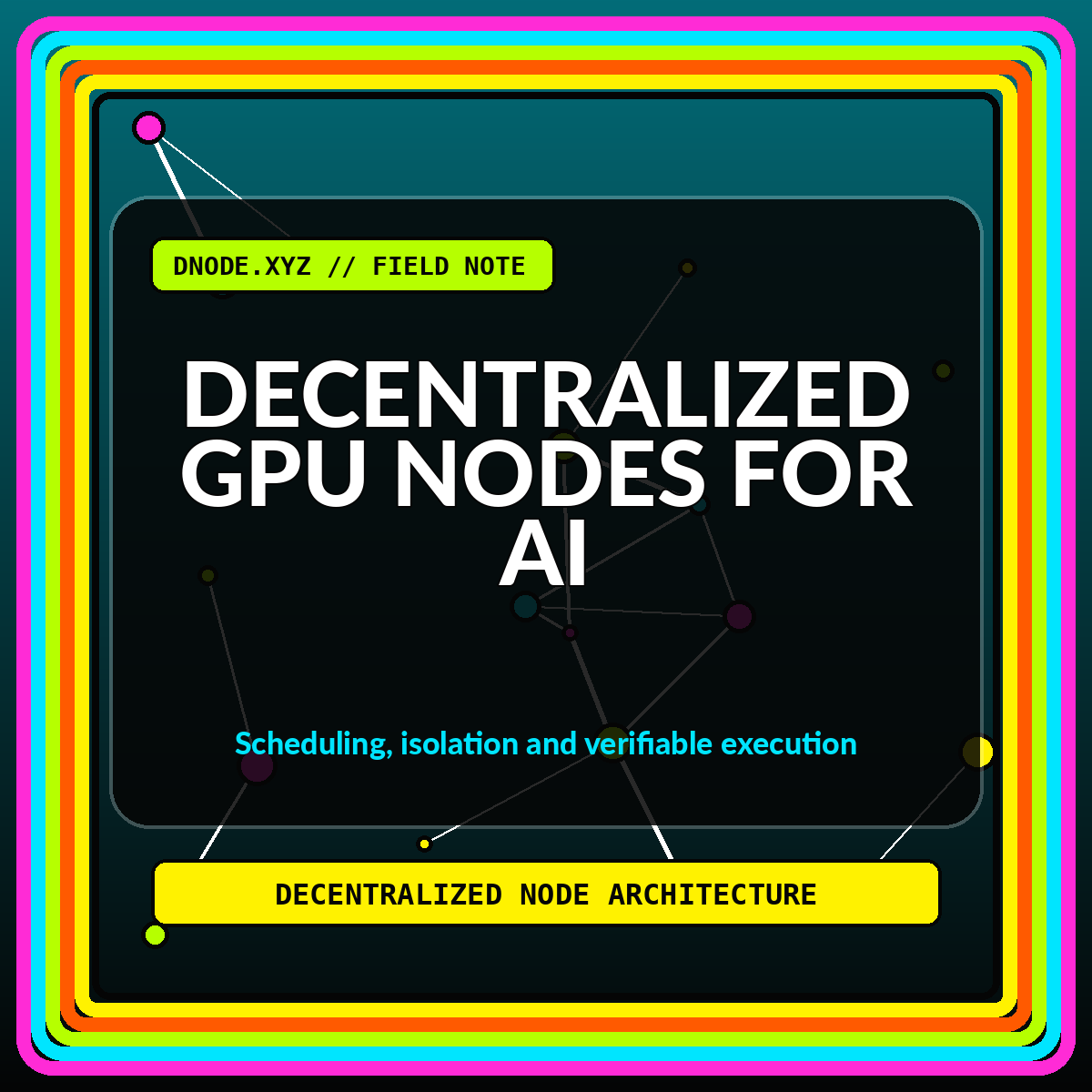 Neon network illustration for Decentralized GPU Nodes for AI