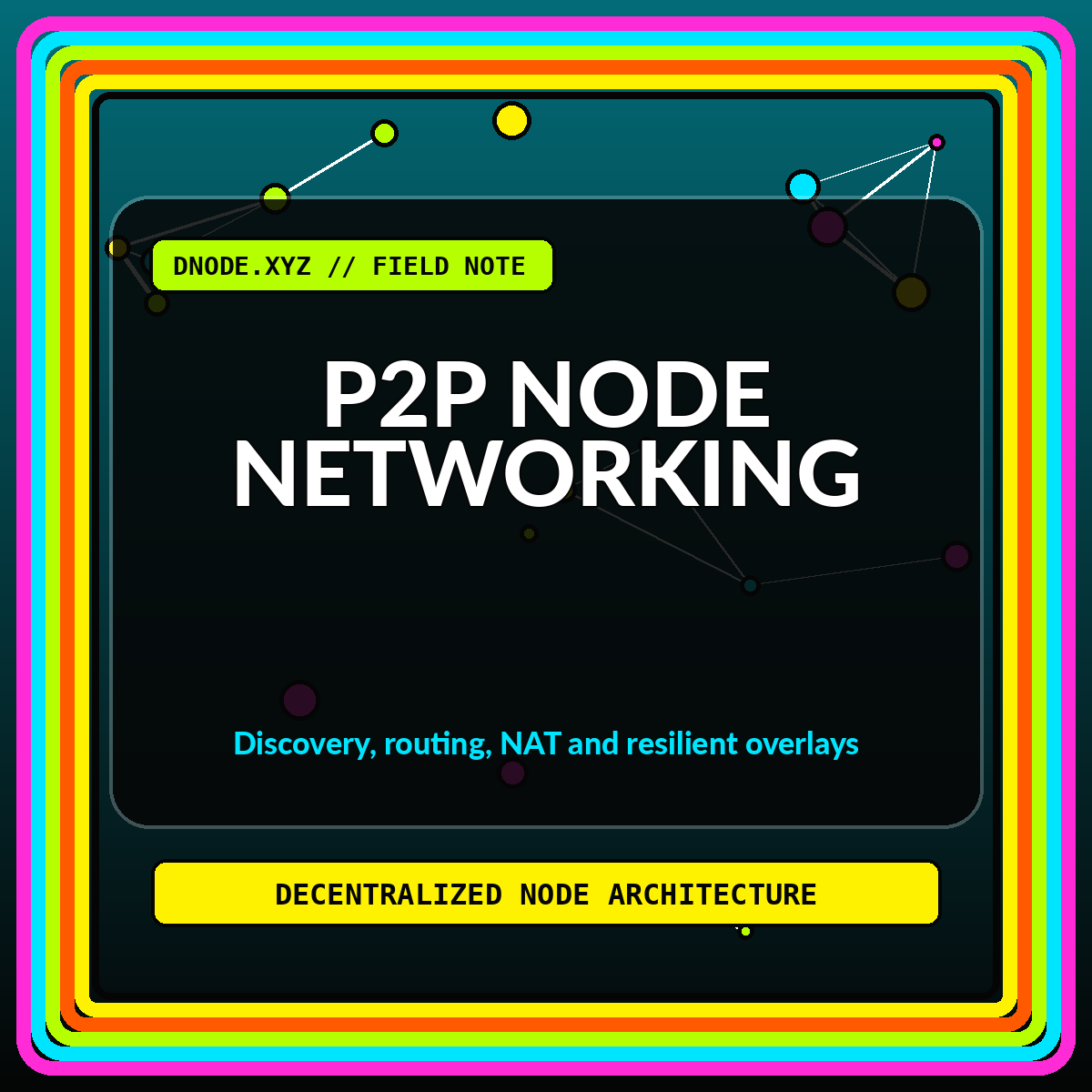 Neon network illustration for P2P Node Networking