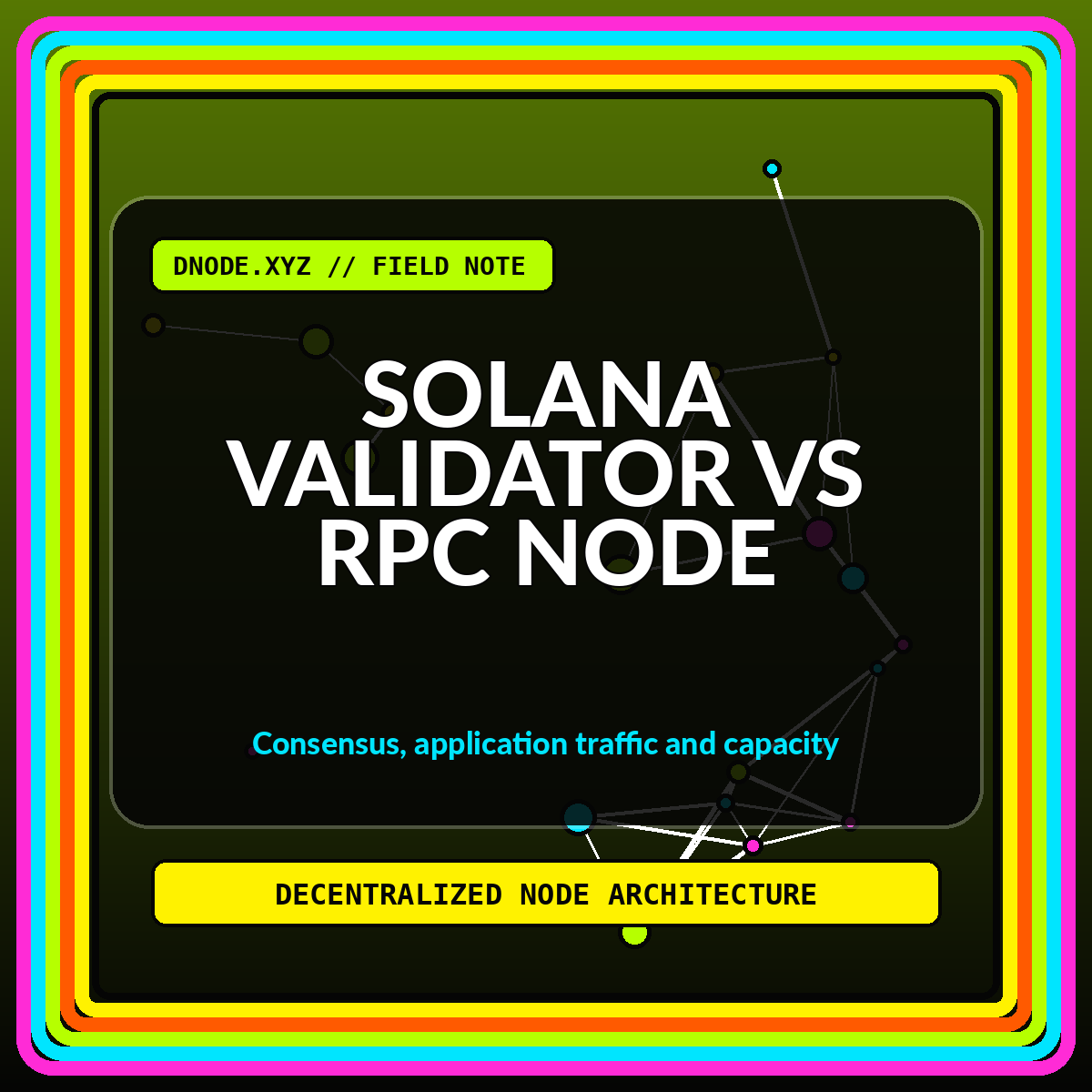 Neon network illustration for Solana Validator vs RPC Node
