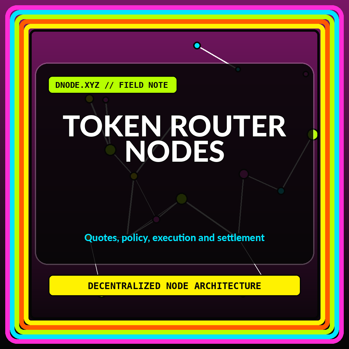 Neon network illustration for Token Router Node Architecture